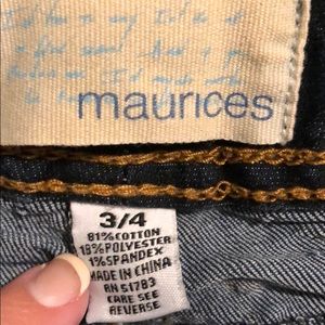 Maurice’s jeans dark wash size 3/4